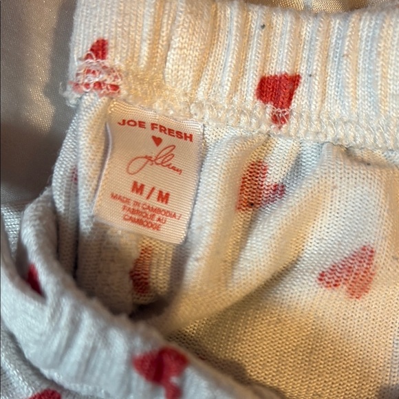 White Joggers with Red Heart Pattern - Picture 2 of 3